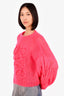 Loewe Pink Mohair Anagram Cropped Sweater Size S