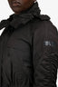 Burberry Black Nylon Cinch Waist Trench Coat Size 10