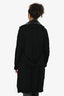 Prada Black Wool Leather Trim Cardigan Jacket Size 40