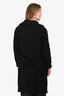 Prada Black Wool Leather Trim Cardigan Jacket Size 40