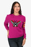 Gucci Purple Wool 'Butterfly Intarsia' Sweater Size M