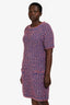Pre-Loved Chanel™ Purple/Multicolour Tweed Midi Dress Size 42