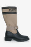 Christian Dior Black/Taupe 'D-Major' Boots Size 37.5
