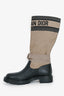 Christian Dior Black/Taupe 'D-Major' Boots Size 37.5