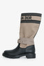 Christian Dior Black/Taupe 'D-Major' Boots Size 37.5