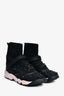 Christian Dior Black Tech Knit Crystal High Top Slip On Sneakers Size 37.5