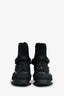 Christian Dior Black Tech Knit Crystal High Top Slip On Sneakers Size 37.5