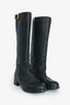 Prada Black Grain Leather Buckled Riding Boot Size 37.5