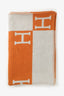 Hermès Orange/Grey Merino Wool/Cashmere Avalon Blanket