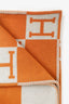 Hermès Orange/Grey Merino Wool/Cashmere Avalon Blanket