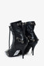 Balenciaga Black Leather Cagole Ankle Boot Size 38