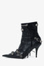 Balenciaga Black Leather Cagole Ankle Boot Size 38