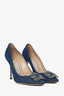 Manolo Blahnik Denim Hangisi Heels Size 38