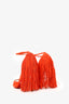 Christian Louboutin Orange Suede Fringe Peep Toe Heels Size 39