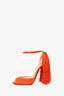 Christian Louboutin Orange Suede Fringe Peep Toe Heels Size 39