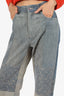 Marine Serre Gold Line Denim Patchwork Jeans Size M