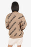 Balenciaga Brown/Black Wool Logo All Over Sweater Size L