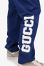 Gucci Blue Logo-Print Drawstring Track Pants Size 52 Mens