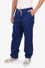 Gucci Blue Logo-Print Drawstring Track Pants Size 52 Mens