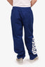 Gucci Blue Logo-Print Drawstring Track Pants Size 52 Mens
