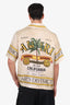 Amiri Beige Silk Rum Label Print Bowling Shirt Size L