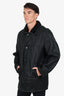 Christ Black Lambskin/Shearling Button Down Coat Size 50 Mens
