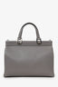 Gucci Grey Grained Leather Interlocking G Horsebit Zumi Medium Tote with Strap