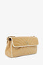 Pre-Loved Chanel™ 2003-04 Beige Leather East West Flap Bag