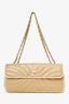 Pre-Loved Chanel™ 2003-04 Beige Leather East West Flap Bag