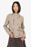 Veronica Beard Beige Linen Cargo Jacket Size 6