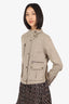 Veronica Beard Beige Linen Cargo Jacket Size 6