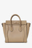 Celine Taupe Leather Nano Luggage Top Handle with Strap