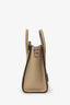 Celine Taupe Leather Nano Luggage Top Handle with Strap
