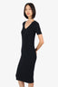 ATM Black Ribbed Midi Dress Size M