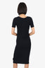 ATM Black Ribbed Midi Dress Size M