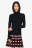 Balenciaga Black Mask Turtleneck Knit Top Size S