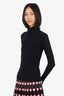 Balenciaga Black Mask Turtleneck Knit Top Size S