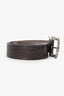 Saint Laurent Brown Leather Celtic Monogram Belt