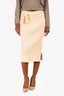 3.1 Phillip Lim Cream Wool Ribbed Knit Midi Skirt Size XS with Belt