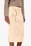 3.1 Phillip Lim Cream Wool Ribbed Knit Midi Skirt Size XS with Belt