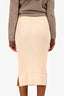 3.1 Phillip Lim Cream Wool Ribbed Knit Midi Skirt Size XS with Belt