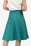 Sandro Teal Faux Pearl Midi Skirt Size 1