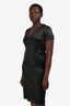 Burberry London Black Emblem Detail V-Neck Midi Dress Size 8 US