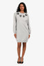 MCQ Alexander McQueen 2015 Grey/Black Sequin Swallow Bird Sweater Dress Size XXS