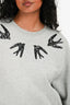 MCQ Alexander McQueen 2015 Grey/Black Sequin Swallow Bird Sweater Dress Size XXS