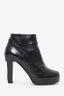 Pre-Loved Chanel™ Black Leather Platfrom Ankle Boots Size 36.5