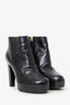 Pre-Loved Chanel™ Black Leather Platfrom Ankle Boots Size 36.5