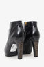Pre-Loved Chanel™ Black Leather Platfrom Ankle Boots Size 36.5