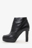 Pre-Loved Chanel™ Black Leather Platfrom Ankle Boots Size 36.5