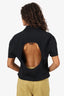 Jaquemus Black Cut-Out Back Zip Up Cropped Blouse Size 46
